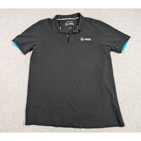 Mercedes AMG Petronas Men Shirt Large Formula One F1 Team Polo Short Sleeve - Picture 1 of 10